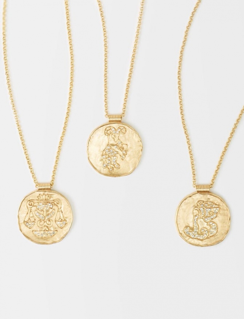 Maje Zodiac Medal Sieraden Dames Goud | THSYFBK-04